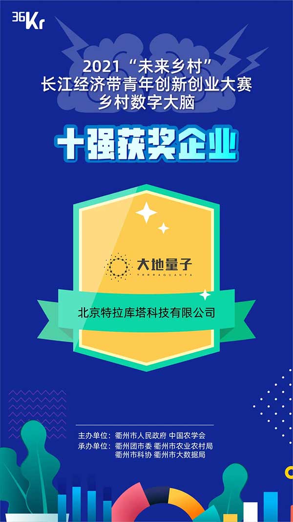 大地量子 “数字地球PaaS平台” 被评为2021数字乡村大脑十强