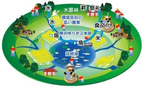 日本滋贺县琵琶湖地区林—田—湖农渔系统